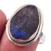 Natural Labradorite Gemstone Handmade 925 Solid Sterling Silver Ring Size 8 W6t69