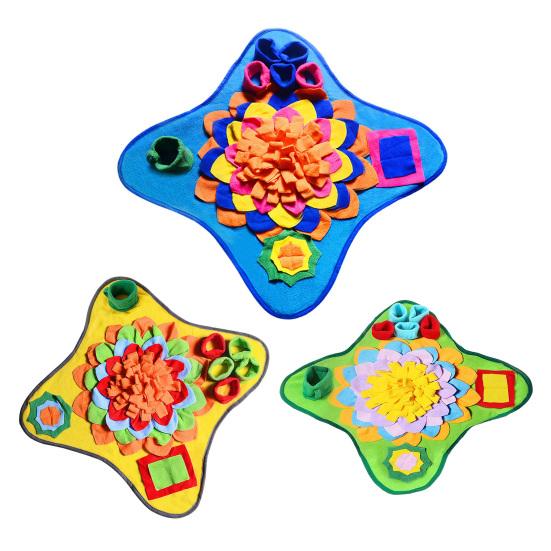 Pet Smelling Pad with Anti-Slip Bottom Advanced Foraging Sniffing Mat Bright Color Slow-Food Exercise Mat Multi-layer Pet Mat