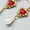 Drop Earrings Women Baroque Vintage Love Drops Pearl Long Temperament Earrings