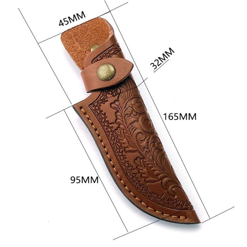 Multi-function Leather Sheath 18cm Straight Knife Cover Leather Sheath Belt Outdoor Tool