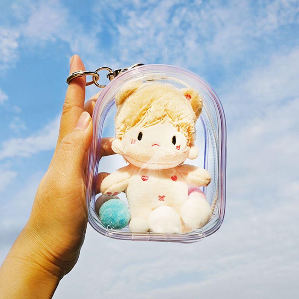 Clear Transparent Storage Case 10cm Doll Doll Display Box Gift Outdoor Bag 10cm Cotton Doll