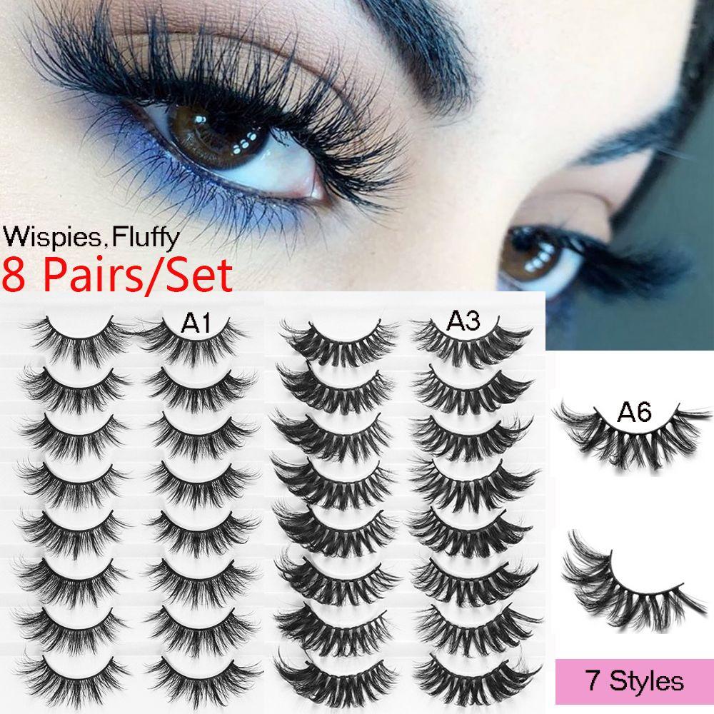 Tools Wispies Fluffy Long Natural Eye Lash Extension 3D Mink False Eyelashes Full Volume Thick