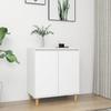 VidaXL Buffet with Solid Wood Legs White 60x35x70 Cm Chipboard