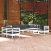 Day and Night - Day and Night Garden Furniture 9 Pieces and White Cushions Solid Pine Wood