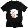 Cute Bear LOVE Unisex T Shirt Women Bubu Dudu Couple Tops Tee Summer Short Sleeve Tshirts Female Korean Casual Girl T-shirt Camisetas
