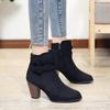 Women Ankle Boots Retro Suede Casual Boots Pointe Designe High Heeled Boots for Women Thick Heel Platform Short Boot Botas Mujer