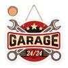 [R3372] - Red Brown 'Garage' Wooden Plaque - 20x16 Cm