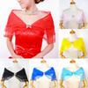 1Pc Solid Color Forest System Shawl Fashion Wedding Gown Versatile Bow Button Thin Style One Shoulder