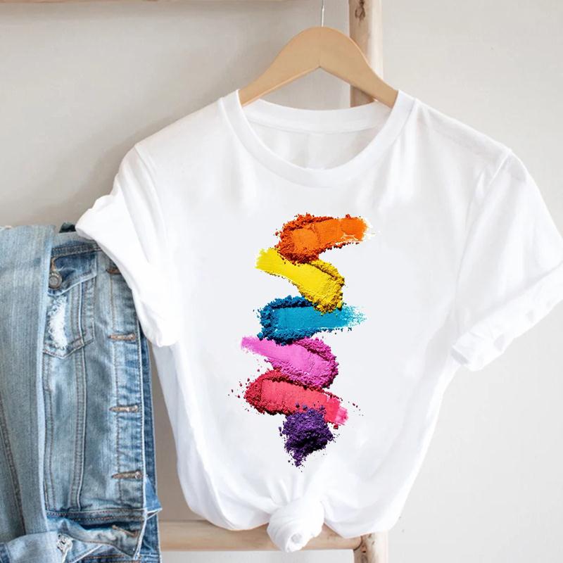 Women Crown Eye Lashes Eyelashes Summer Fashion Tshirt Short Sleeve Lady Print Tee Top Female Clothing Casual Graphic T-shirt