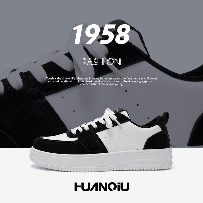 Global New Heightening Shoes ZHQ-HY731 Versatile Platform Casual Board Shoes Spring Black and White Classic White Shoes
