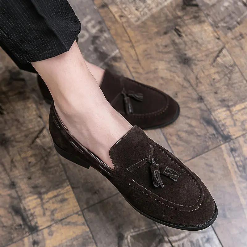 Man Casual Shoe Loafers Leather Shoes for Men Slip-on With Tassels Shipping Free Comfortable Sale New In 2024 Trend Low Price Pu