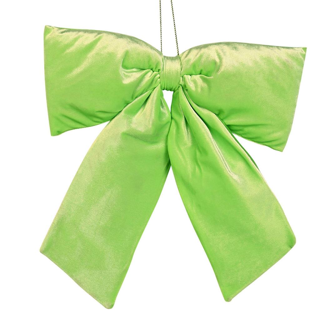 Bright Green Velvet Hanging Bow 50 x 40cm