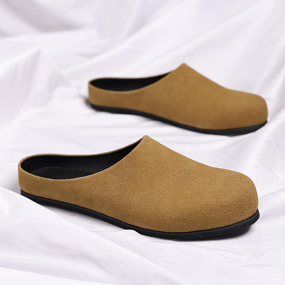 Fashion Leisure Walk Muller Shoes Male Casual Lazy Shoes Fashion Loafers Moccasins Slip On Men's Lazy Flats Men Half Drag Driving Shoes