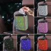 Rhinestone Car Trash Can Storage Bins Plastic Color Diamond Back Storage Box Trash Grabber Bling Car Hanging Accessories