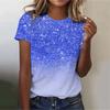 2025 Women's Street Trendy T-shirt Dreamy Star 3D Printed Short Sleeve Versatile Daily Casual Loose Round Neck Top Women's Wear