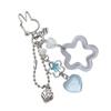 Handmade Five Pointed Star Keychain Durable Acrylic Alloy Bag Charm Accessory Lightweight Portable Keyring Decor