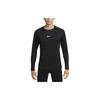 Pro Warm Solid Logo Sports Thermal Crew Neck Long Sleeve T-Shirt Men Tops Black FB7982-010