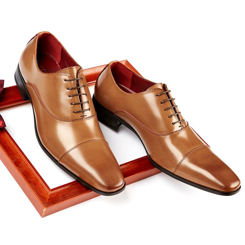 2024 Business New Fashion Men Dress Shoes Leather Men Wedding Oxford Shoes Lace-Up Office Suit Men's Casual Shoes Luxury Formal