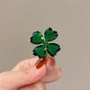 Lucky Clover Brooch French Vintage Emerald Brooch Fixed Clothes Anti-Light Pin Don'T Buckle