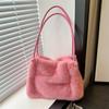 Women Fluffy Shoulder Bag Top-handle Bag New Fashion Female Autumn Winter Handbag Soft Plush Versatile Shopping Tote