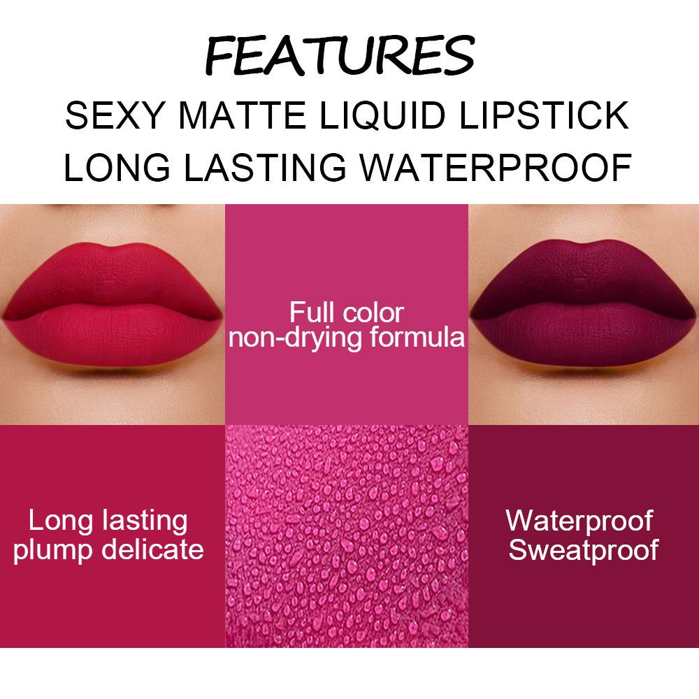 DNM 19 Colour Matte Lip Gloss Waterproof Long Lasting Non-Fading Lip Glaze Multicolour Non-Stick Lipstick