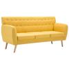 VidaXL 3-Seater Sofa Fabric Upholstery 172x70x82 Cm Yellow
