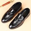 Men's Casual Leather Shoes Elegant Tassels Men Dress Shoes Pointed Toe Loafers Light Moccasins Big Size Party Wedding Shoes Male