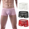 Men Slim Fit Shorts Briefs Summer Thin Low-rise Solid Color Underwear Breathable Mesh Elastic Waistband Panties Underwear