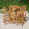 VidaXL 5-Piece Garden Bar Set, Table and Chairs with Footrests, Outdoor Patio Furniture Set, Wood 3154391