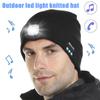 LED Bluetooth Beanie Hat with LED Headlight Lighted Beanie Cap Rechargeable with Wireless Bluetooth Winter Warm Knit Hat WWO66