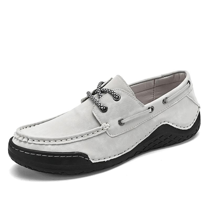 FashionMen Big Size Loafers  38-46 Leather Moccasins Casual Shoes Mens Driving Shoe Summer Outdoor Comfy Slip On Men Lazy Shoes Zapatos