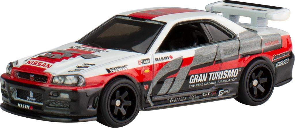 Hot Wheels Pop Culture Gran Turismo - Nissan Skyline GT-R (BNR34) Vehicle Toy, Red, for Ages 3 and Up, HKC28
