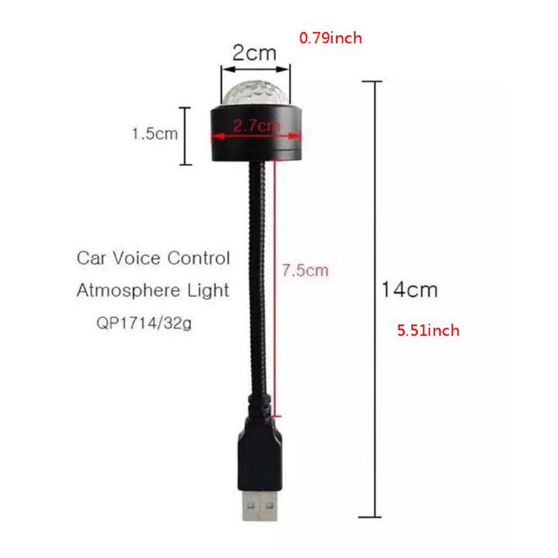 Multicolor Mini LED Car Roof Star Light Projector Atmosphere Stage Lamp USB Decorative Lamp Adjustable Car Interior Decor Light