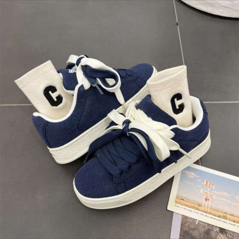 Board Shoes American High Street New Casual Bread Shoes Women's Spring and Autumn New Couple Black Shoes Sneakers Women