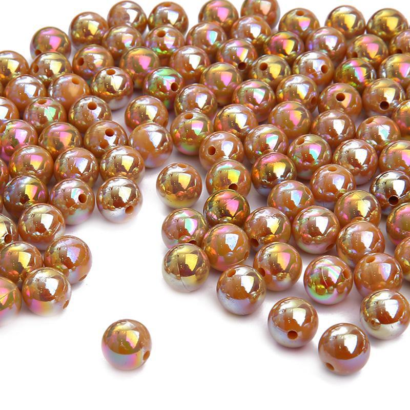 Acrylic ABS Imitation Pearl AB Color Round Beads for DIY Bracelets and Jewelry Accessories