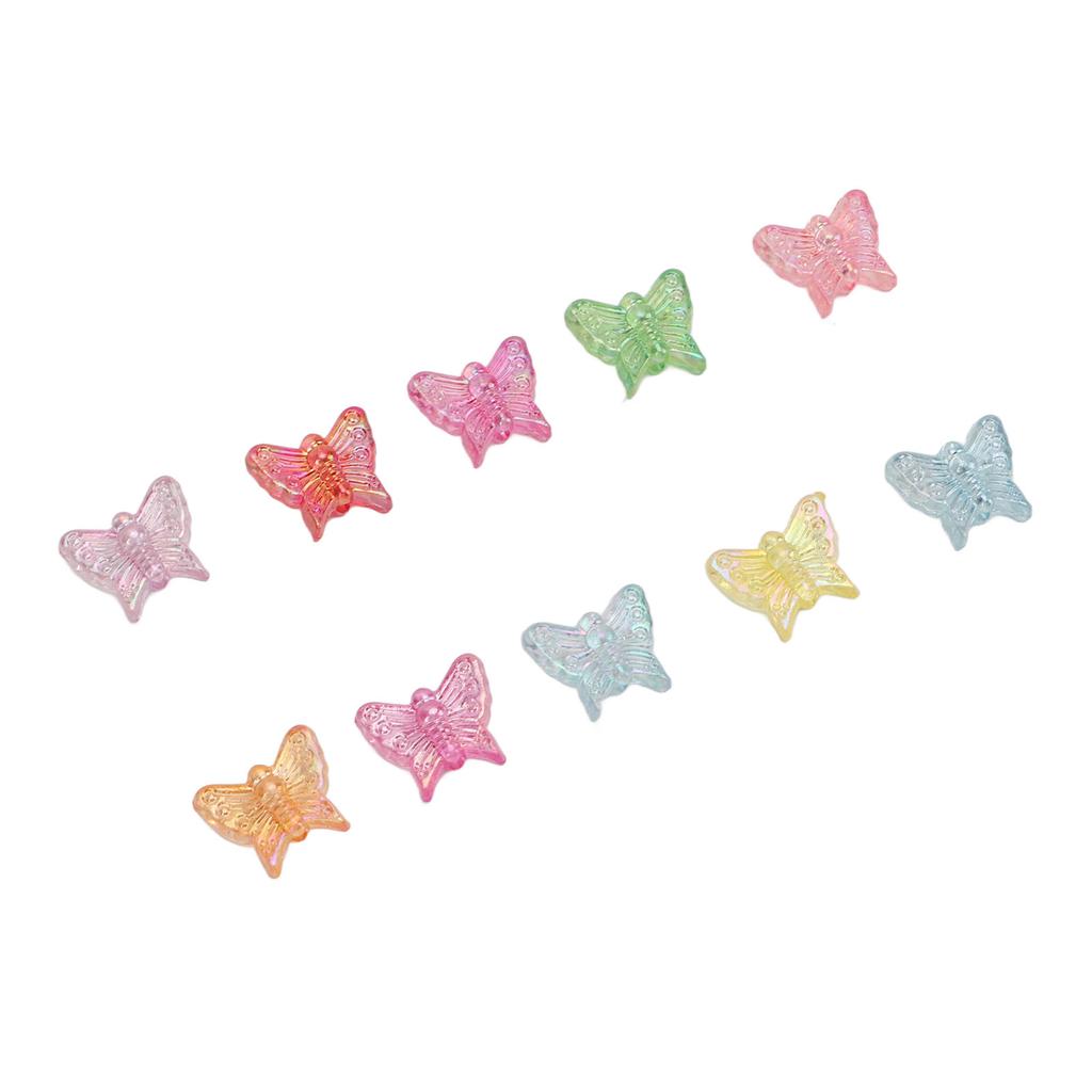 100pcs Butterfly Shape Beads Plastic Material Relaxing DIY Making Colorful Craft Beads for Jewelry