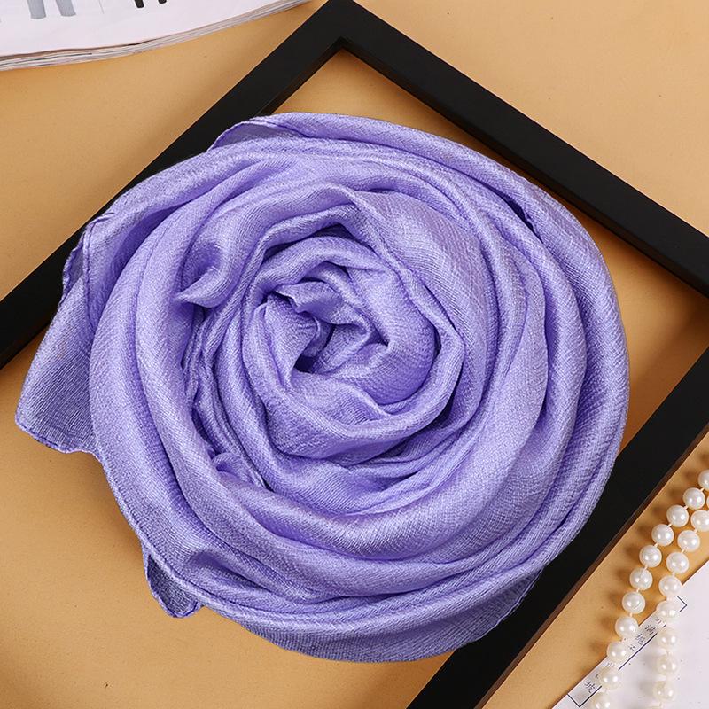 Pearlescent Korean-Style Women's Dutch Linen Scarf - Long, Smooth, and Fashionable Shawl