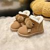 Girl Snow Boots Elegant New Children's Winter Boots Sweet Bowknot Ball Hairball Kids Fashion Warm Plush Princess Cotton Boots