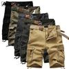 Men's Cargo Shorts Baggy Multi Pocket Khaki Summer Male Army Military Tactical Shorts Solid Color Short Pants No Belt