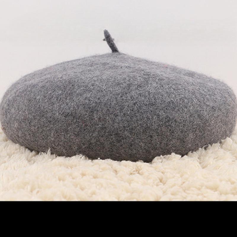 New Women's Korean Style Fashionable Spring Autumn Yarns Beret Hat Solid Color Thickened Warm Vintage Artistic Hats