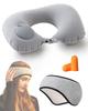 Alip Neck Pillow Air Pump Compact Eye Mask for Sleeping Up To the Ears Blocks Light Eye Mask Earmuffs Design Portable Pillow for Travel Portable