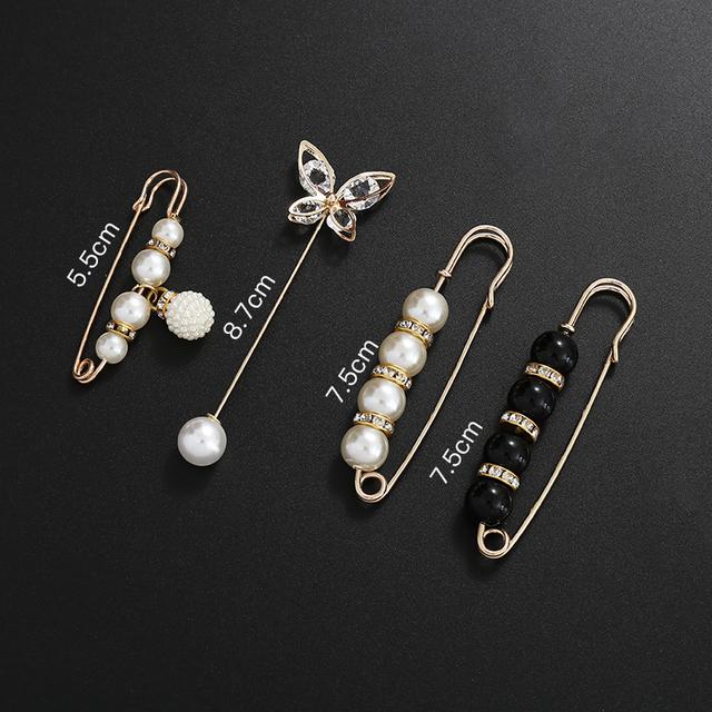 Fashion Pearl Rhinestones Brooch Pin Brooches For Women Sweater Shirt Lapel Pin Buckle Brooch Pins Set Clothes Accessories Gift