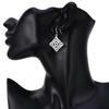 925 Sterling Silver Geometric Pattern Hanging Piercing Earrings Fashionable Wedding Jewelry
