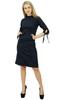 Women's Mock Neck Cotton Lycra Casual Black Shift Dress With Side