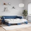 VidaXL Daybed with Trundle Bed Blue 100x200 Cm Velvet 3197069