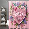 Happy Mother's Day Lovely Floral Shower Curtain, Bathroom Decorative Shower Curtain, Waterproof Shower Curtain with Hooks