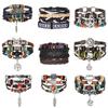 Vintage Boho Ethnic Style Leather Woven Layered Bracelets Statement Jewelry for Women Men