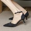 Fashion New Pointed Toe Wedding Bride High Heels Shoes Female Party Mules Elegant Women Pumps Designer Shoes Sexy Dress Shoes