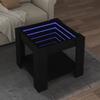 VidaXL Coffee Table with LED Black 53x53x45 Cm Engineered Wood, Side Table, Living Room Table, Side Table, End of 847540