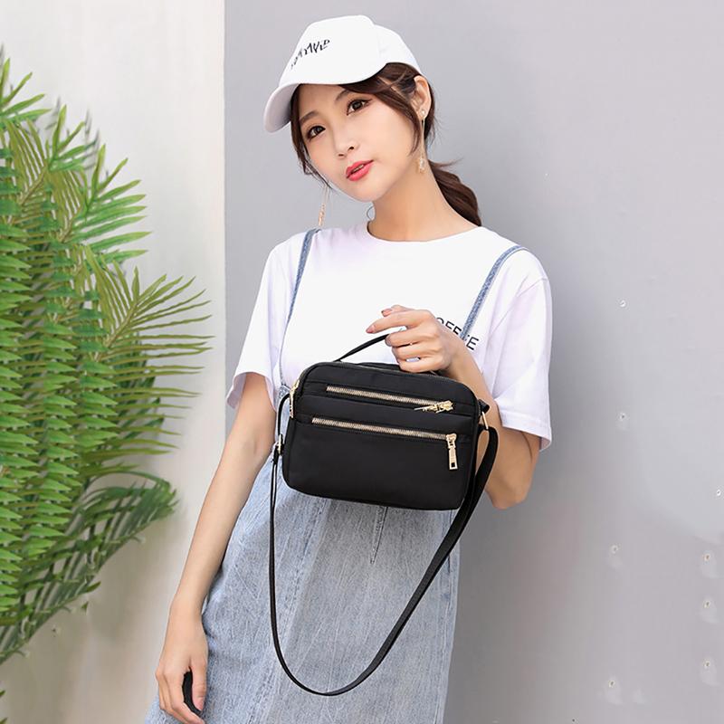 Casual Waterproof Nylon Shoulder Bags for Women Small Crossbody Messenger Bag Purse Female Multi-pocket Handbag Pouch